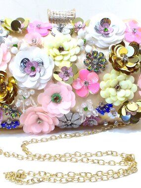 Unbranded Multi-Floral  Clutch/Floral Dress Bag, Prom/Wedding or any occasion